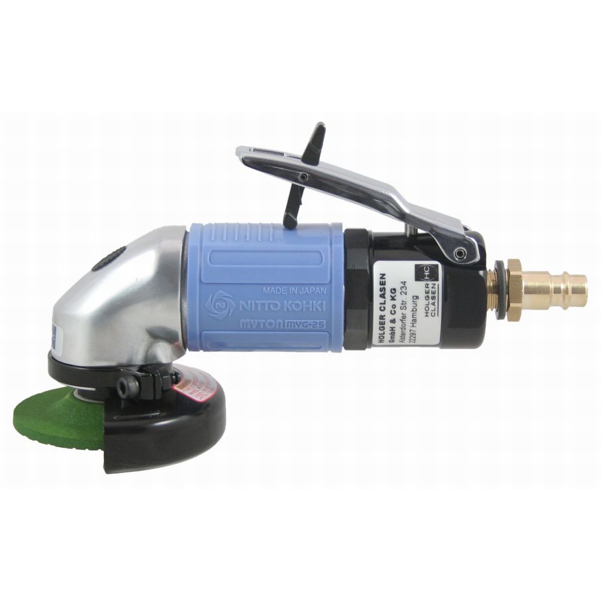 Druckluft-Winkelschleifer GW21A-190-1 linke Seitenansicht