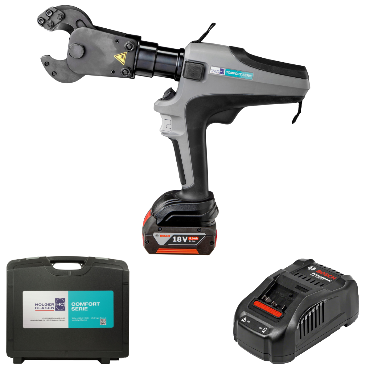 cutmax-c3-set-bo Bosch compatible left side view set with battery, charger and case