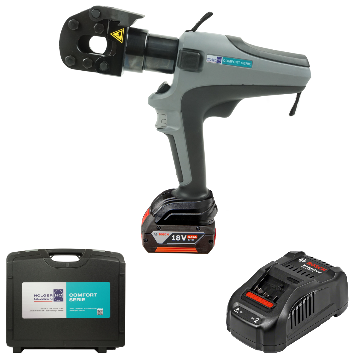 cutmax-c2-set-bo Bosch compatible left side view set with battery, charger and case