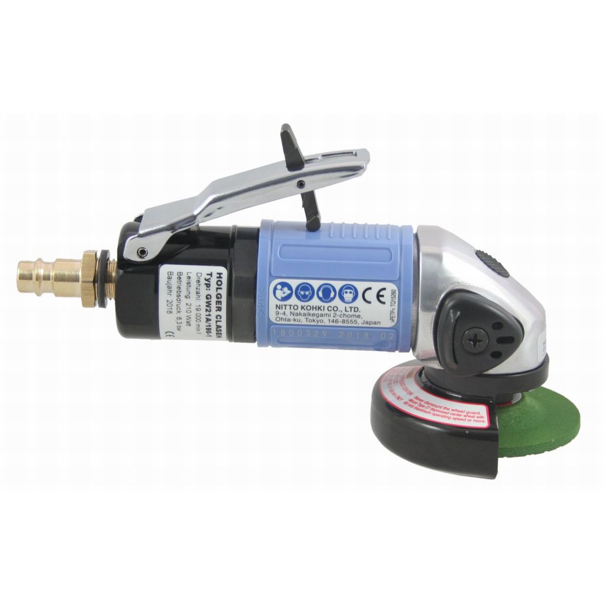 Druckluft-Winkelschleifer GW21A-190-1 rechte Seitenansicht