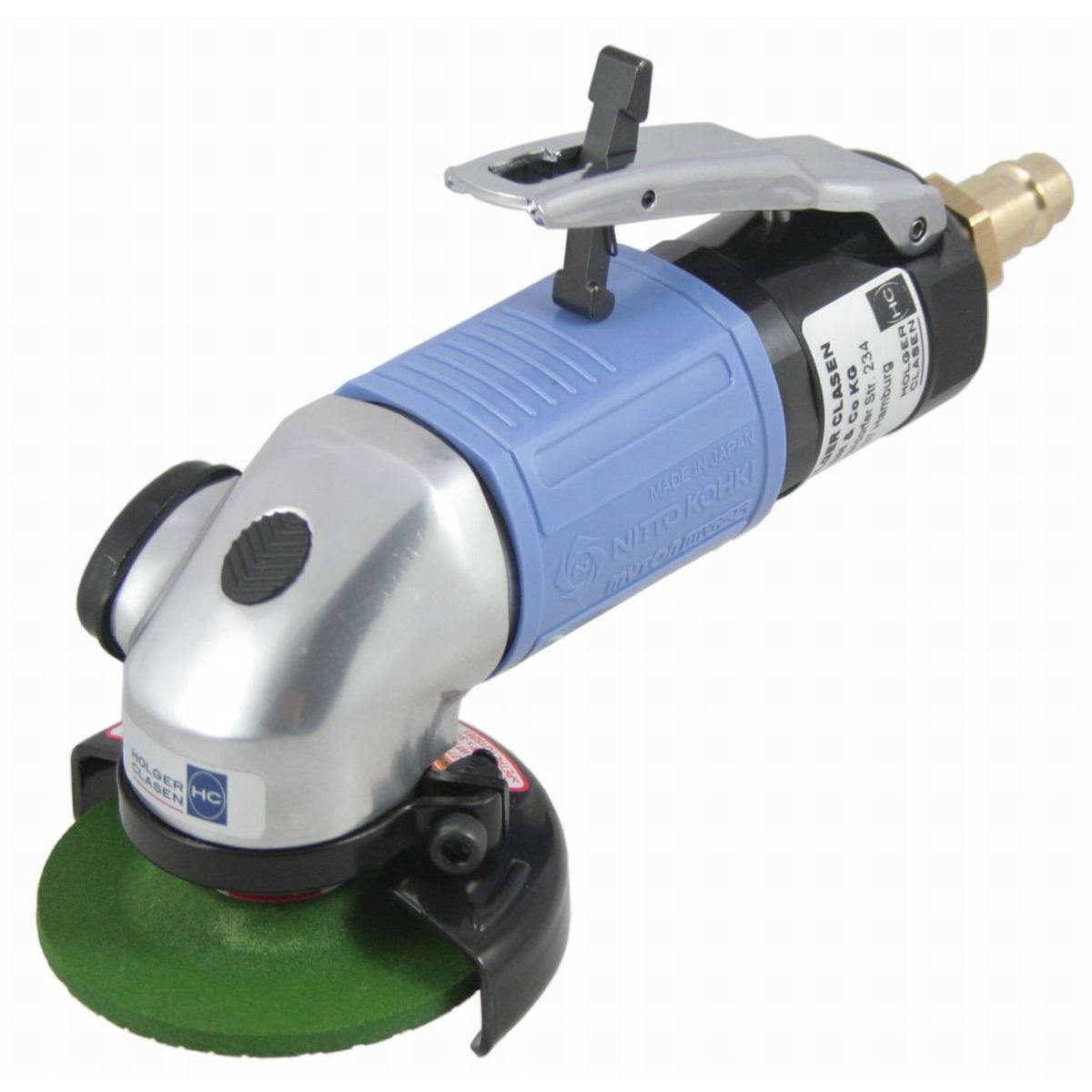 Druckluft-Winkelschleifer GW21A-190-1 linke schräge Seitenansicht