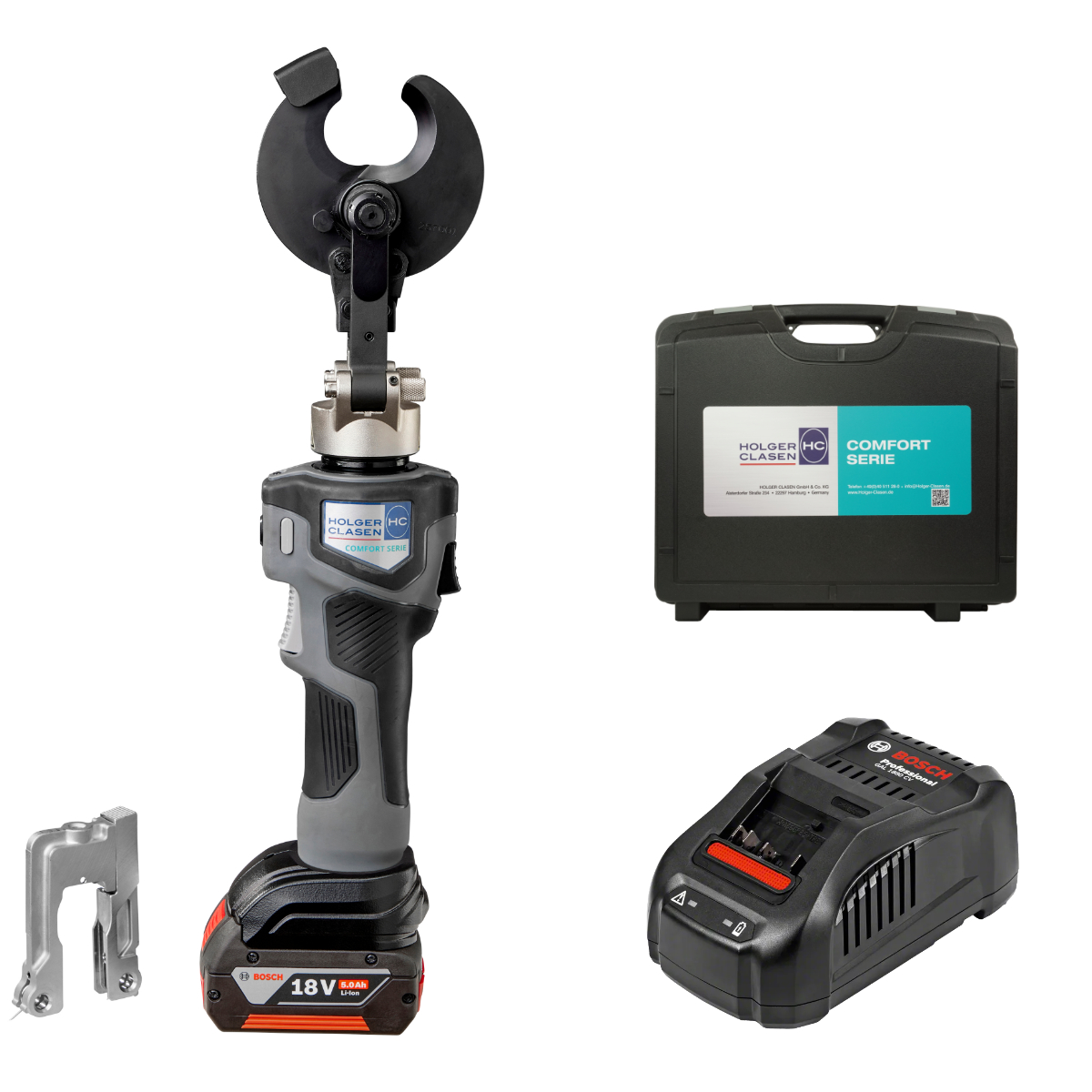 duoliner-c-set-bo Bosch compatible left side view set with battery, charger and case