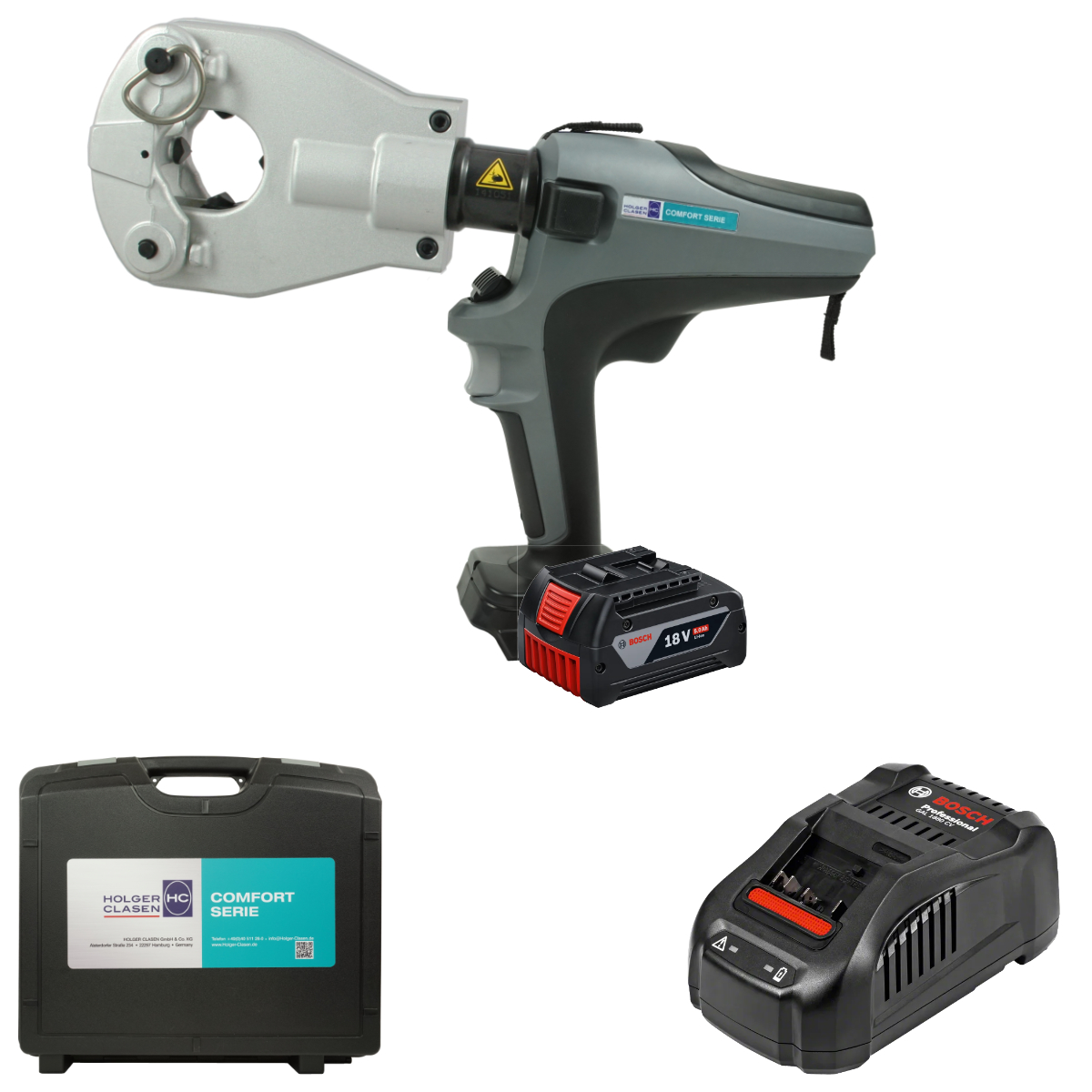 pressmax-c6-4d-set-bo Bosch compatible left side view set with battery, charger and case